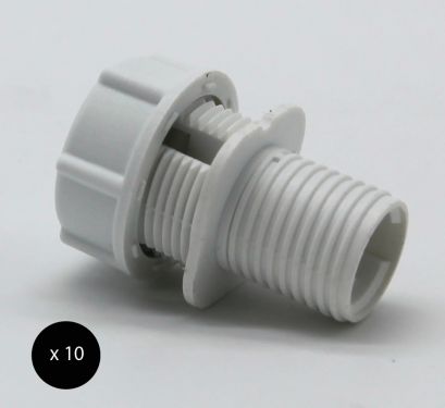 Click Here To Enlarge This Photo Of E14 Spike On Lampholder With Compression Nut (Black Or White) - 10pcs