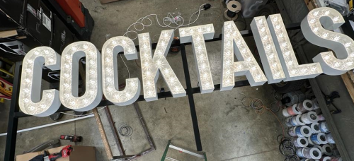 Click Here To Enlarge This Photo Of Cocktail Aluminium Sign - Ready Made 