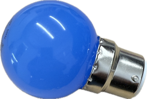 Click Here To Enlarge This Photo Of Coloured LED Golf Ball Lamps - 240v 1w BC B22