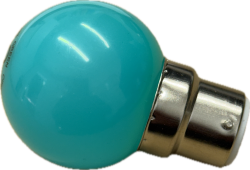 Coloured LED Golf Ball Lamps - 240v 1w BC B22